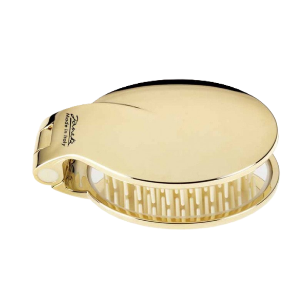 Компактная золотая расческа с зеркалом Janeke Folding hair-brush with mirror gold