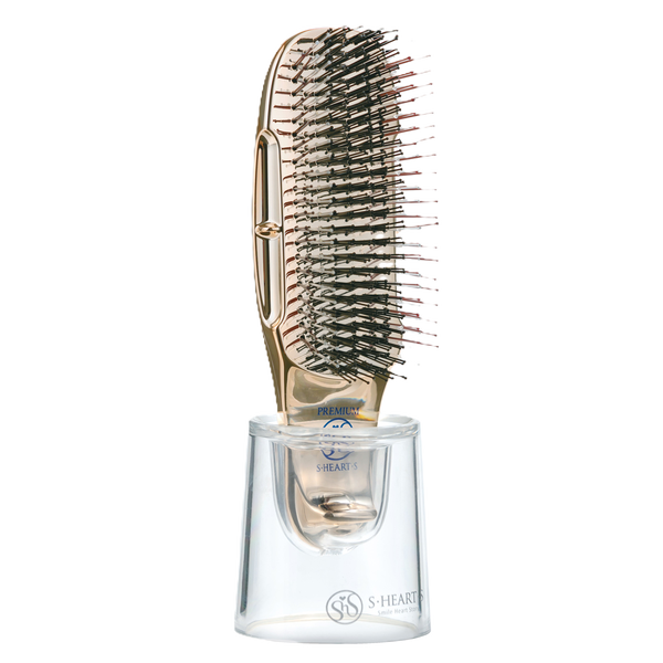 Японская расческа S-HEART-S Scalp Brush PREMIUM (золото) укороченная