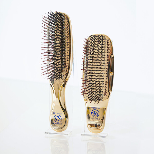 Японская расческа S-HEART-S Scalp Brush PREMIUM (золото) длинная