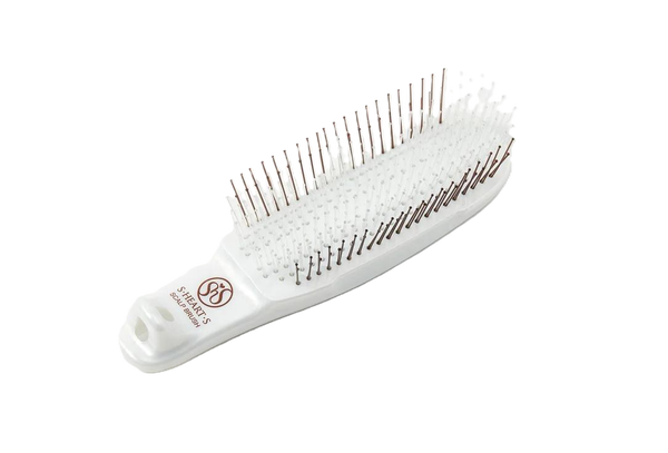 Расческа для кожи головы и волос "Ком" (Scalp Brush Com) белая
