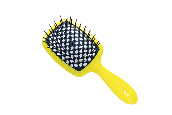 Расческа Janeke superbrush желтая с черной серединкой