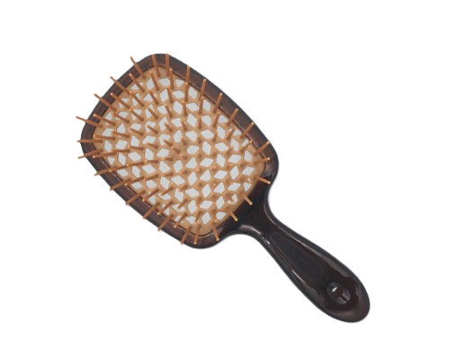 Расческа для волос коричневая с светло-коричневыми зубчиками