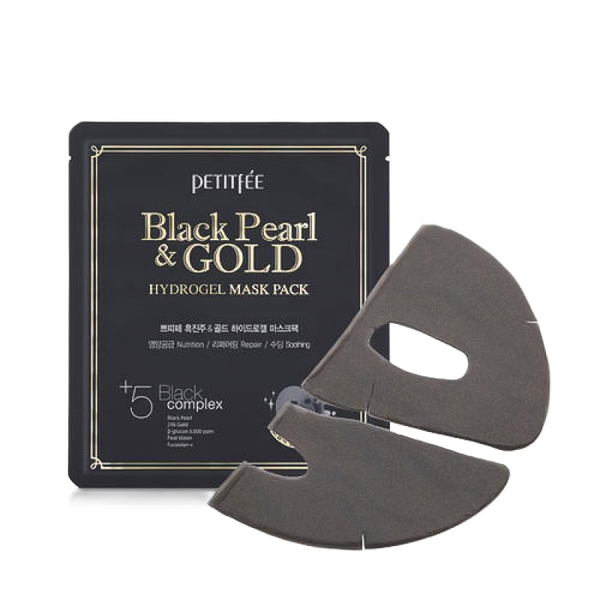 Гидрогелевая маска для лица PETITFEE Black Pearl & Gold Hydrogel Mask Pack - 32г