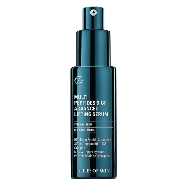 Разглаживающая мультипептидная сыворотка с фактором роста ALLIES OF SKIN Multi Peptides & GF Advanced Lifting Serum